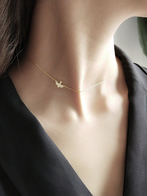 Colier din argint Randunica (Silver/Gold)